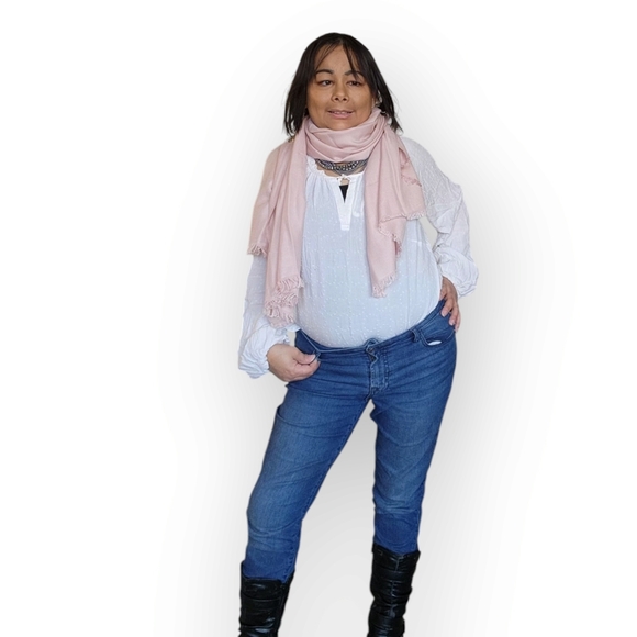 WOMENS PINK SHAWL SCARF - Picture 3 of 6